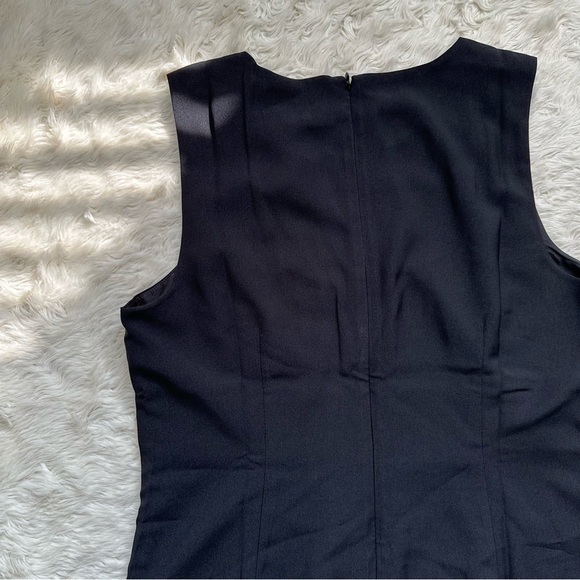 J. Crew Factory Dress Split-neck Suiting Above The Knee Black 10 NWT New - Picture 6 of 11